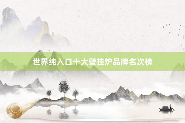 世界纯入口十大壁挂炉品牌名次榜
