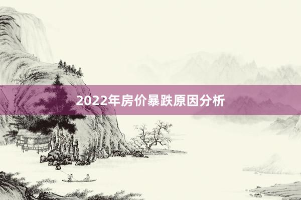 2022年房价暴跌原因分析